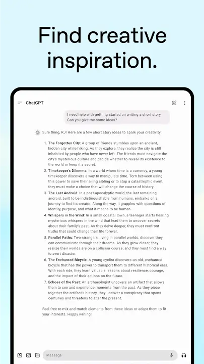 ChatGPT screenshot
