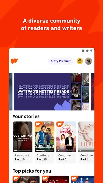 Wattpad screenshot