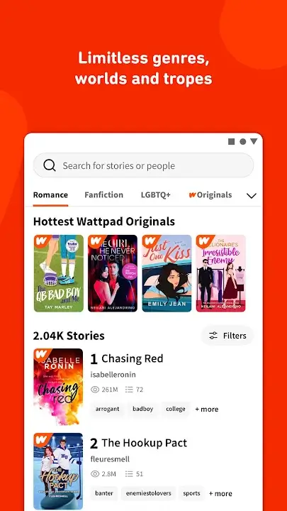 Wattpad screenshot